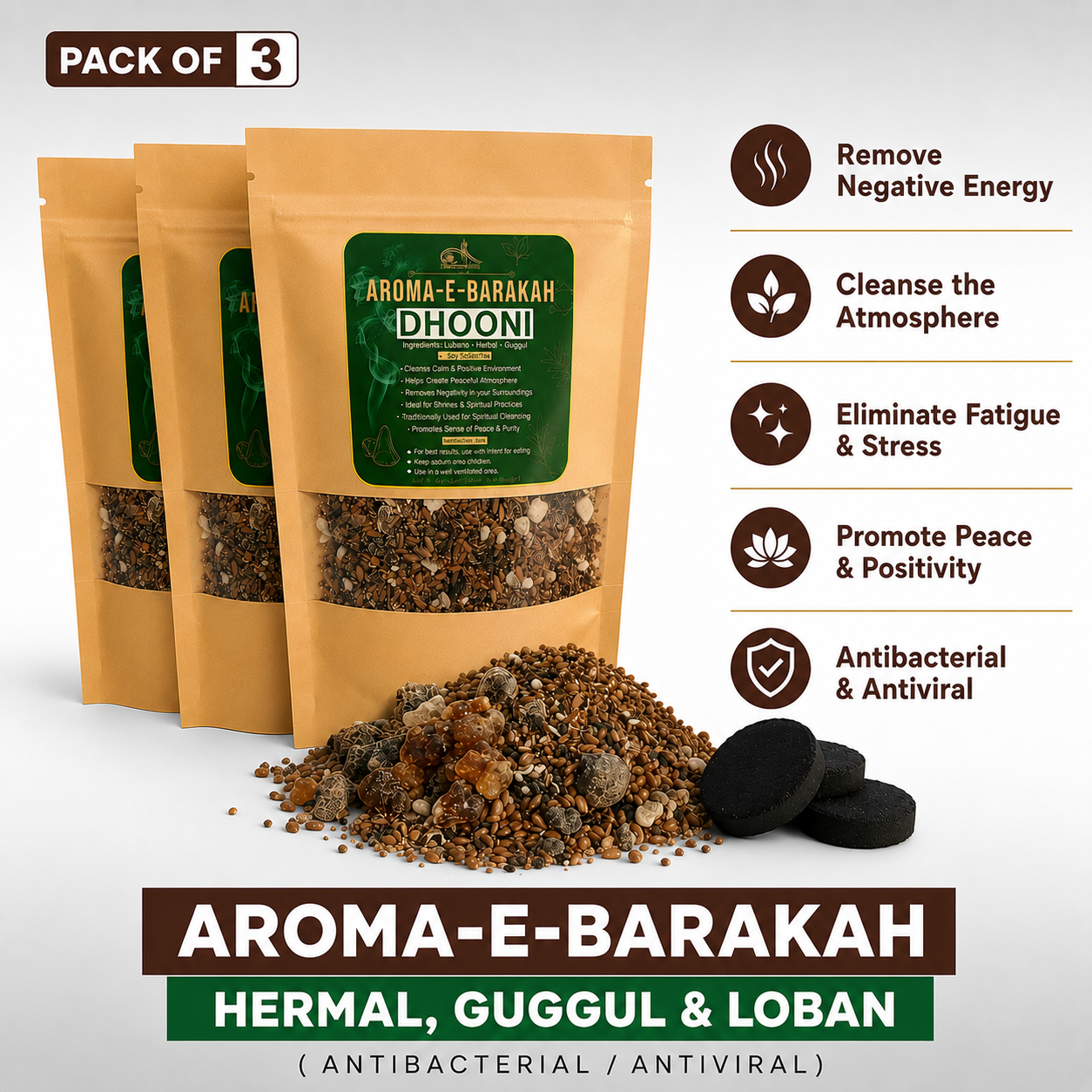 Aroma E Barakah  (Combination of Harmal, Guggul & Luban) For Peaceful Atmosphere