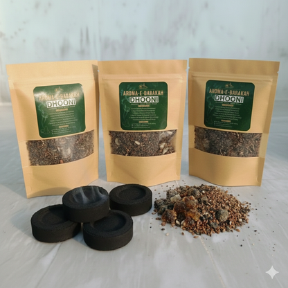 Aroma-E-Barakah Dhooni Pack (Mixture of Luban, Gougal & Harmal) Natural Fumigation
